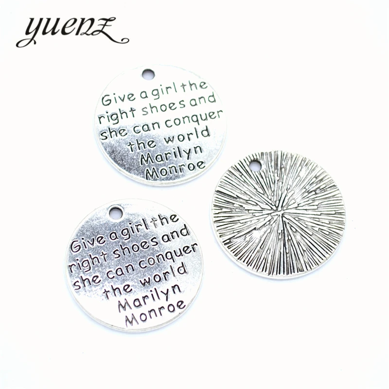 YuenZ 4 шт. антикварные серебряные цвета английские таблички Подвески diy ретро ювелирные изделия подходят серьги, брелок для волос 25*25 мм S277