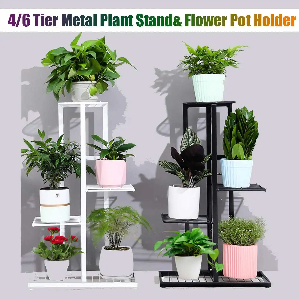 

4/6 Layers Iron Shelf for Flower Stand Shelves Plant Stand Flower Pot Holders for Balcony Living Room Garden Outdoor Dekoration
