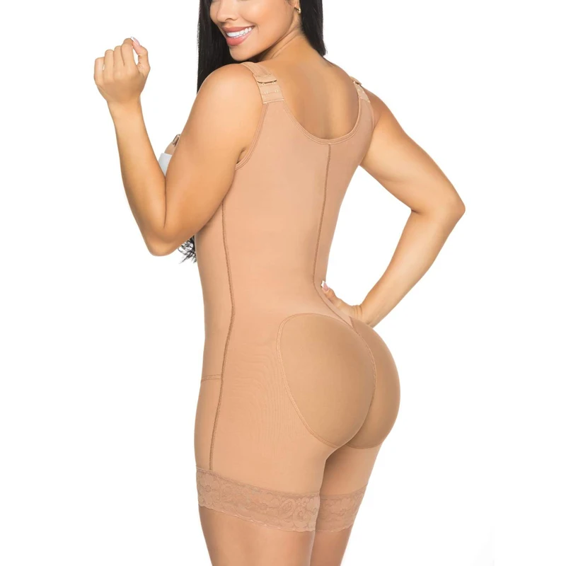 Fajas Colombianas Women Underbust Compression Bodysuit Tummy Control Slimming Shapewear One-Piece Hook Eye Body Shaper Romper