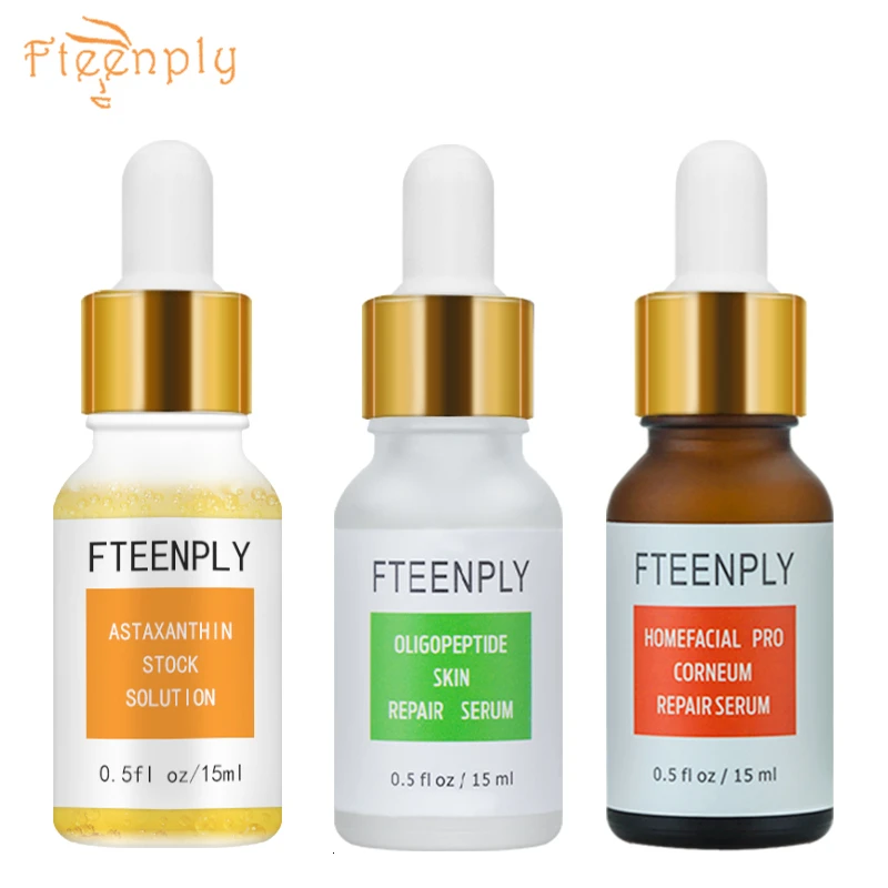3PCS Сыворотка для лица с гиалуроновой кислотой FTEENPLY, увлажняющая, отбеливающая, против старения, от морщин, восстанавливающая от солнечных ожогов, подтягивающая, укрепляющая, для ухода за кожей - Вес нетто: 3PCS