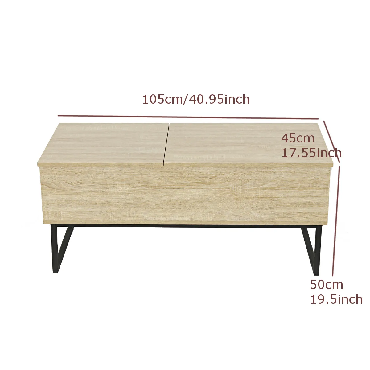 

US Fast-shipping Modern Adjustable Lift Top Coffee Table Hidden Compartment Shelves Wooden Living Room Dual-use Tea Table
