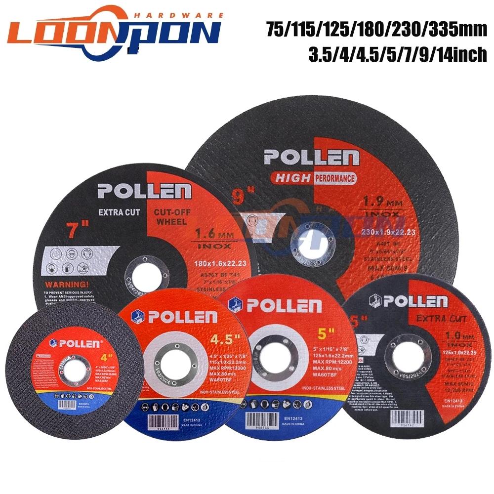 Resin Cutting Disc Metal Grinding Disc Ultrathin Flap Sanding Disc Angle Grinder Wheel for Cutting 75mm/125m/180/230mm/305mm