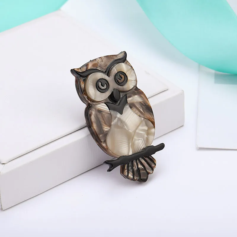 Женская винтажная акриловая брошь MAIKALE в форме совы с птицами аксессуар для