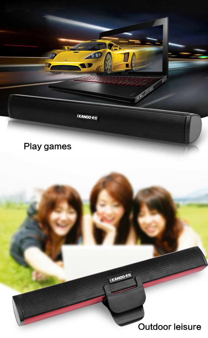 Портативный мини динамик для ноутбука/компьютера/ПК сабвуфер USB звуковая панель