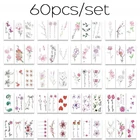 Временные татуировки, цветы, ветки любви, водостойкие животные, 60 шт.