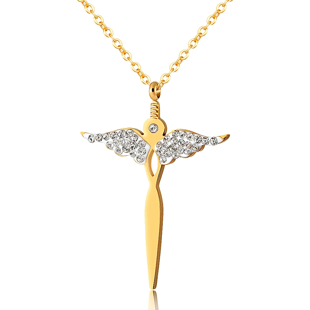 Модное ожерелье FYSARA с ангелом и крылатым дизайном из циркония