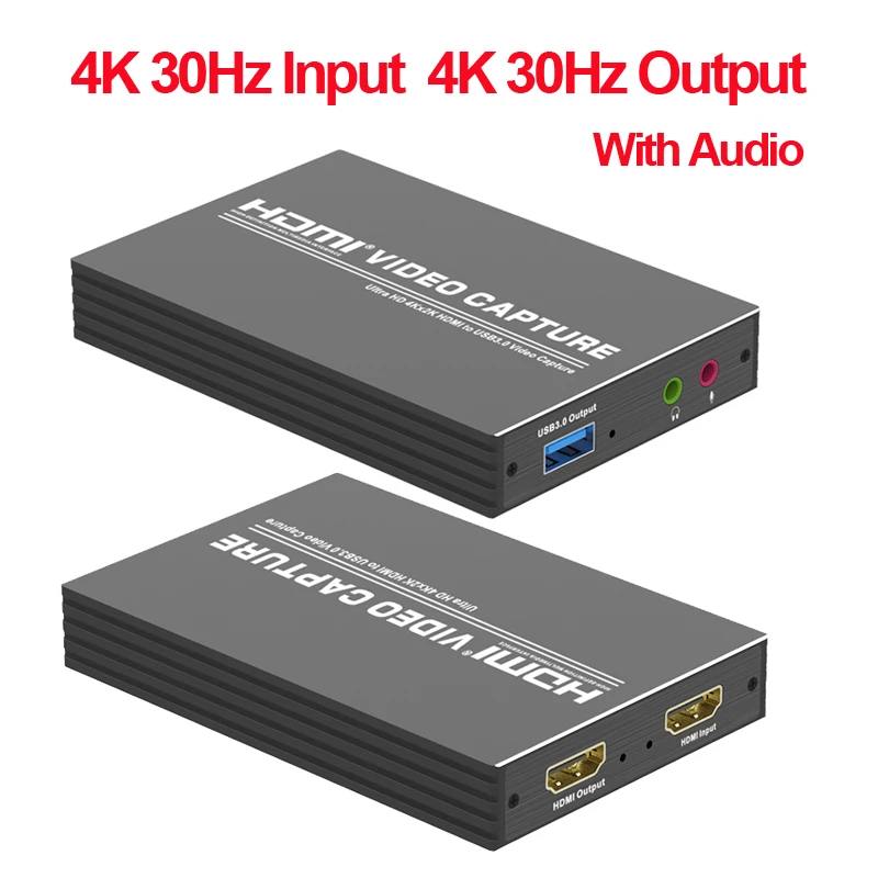 

USB 4K 60 Гц HDMI-совместимая карта захвата видео USB 3.0 4K 30 Гц выход пластина записи игр живая трансляция коробка захват для PS4 камеры