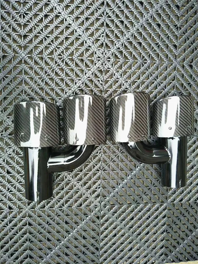 Одна пара овальных двойных глянцевых черных углеродных наконечников для