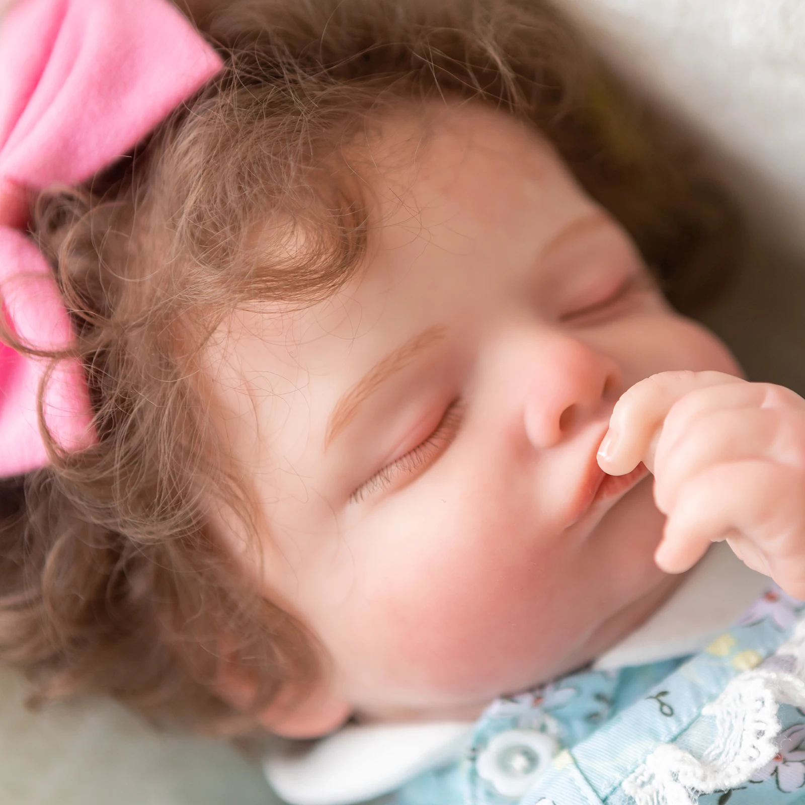 

Кукла реборн Реалистичная 49 см для новорожденных, мягкие на ощупь закрытые глаза с волосами ручной работы, кукла ручной работы