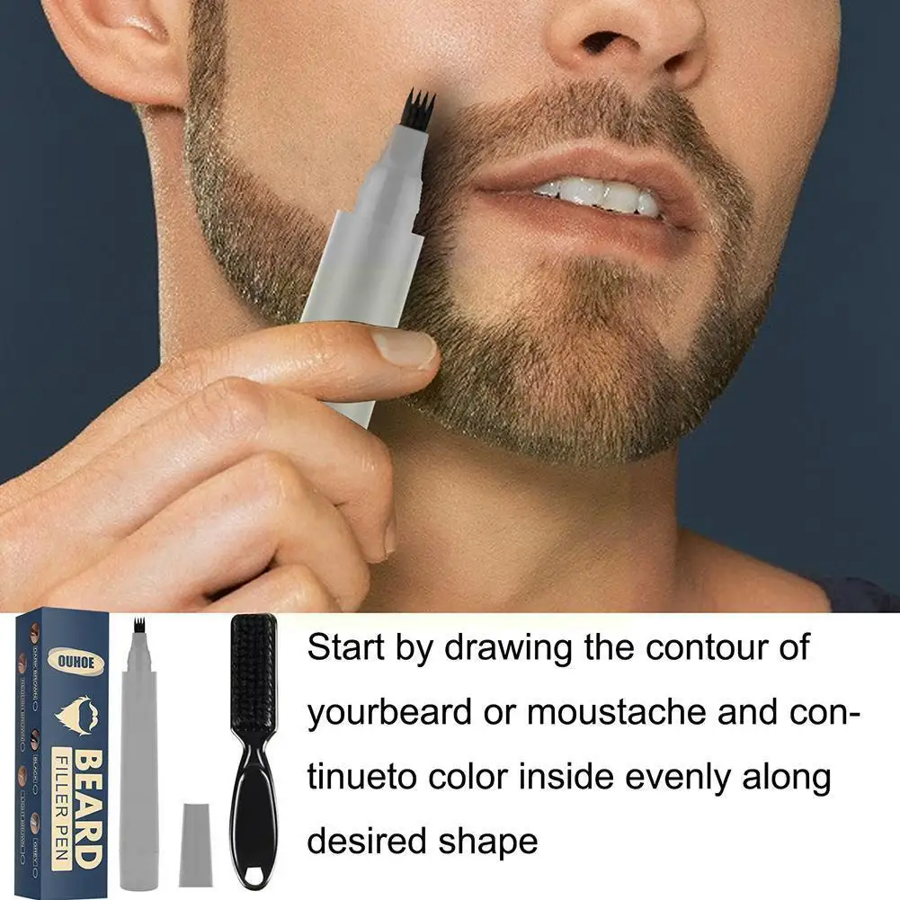 

Beard Pen Beard Filler Pencil Brush Beard Enhancer Shaping Tools Lasting Makeup Coloring Pencil Moustache Long Hair Waterpr Y3x1