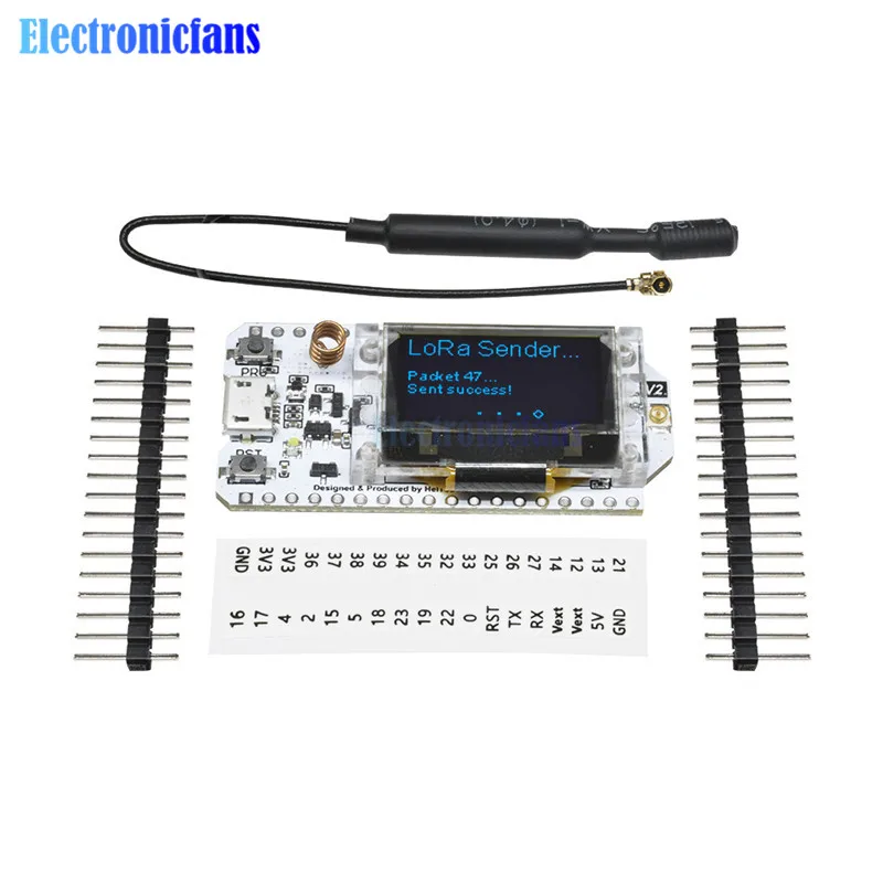 2 шт. SX1276 ESP32 0,96 дюймовый синий OLED дисплей Bluetooth wifi Lora комплект 32 модуль IOT макетная плата 868 МГц 915 МГц для Arduino