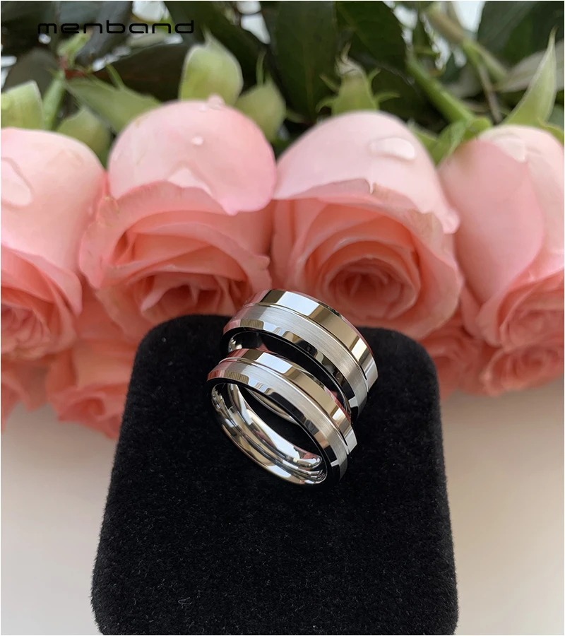 Классическое кольцо для мужчин и женщин мужское из карбида вольфрама со