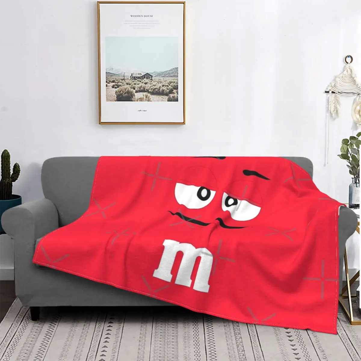

Manta a cuadros de M & M para cama, cobertor de invierno, color rojo, esponjoso, para verano