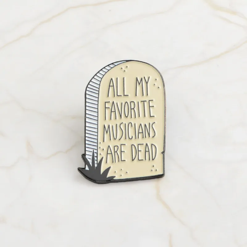 

Pink Pistol SPOOKY ALL YEAR White Ghost Tombstone Epitaph Enamel Pins Commemorative Badge Brooch