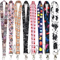 cartoon lovely cats neck strap lanyard keychain mobile phone strap id badge holder rope key chain keyrings cosplay accessori