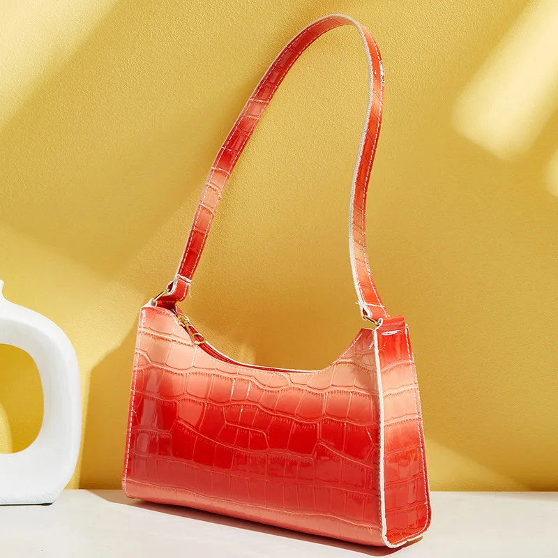 

Women Ladies Handbag Shoulder Bag Underarm Bag Gradient Color Stone Pattern Fashion Cute Solid Color Summer Girls Satchels 2021