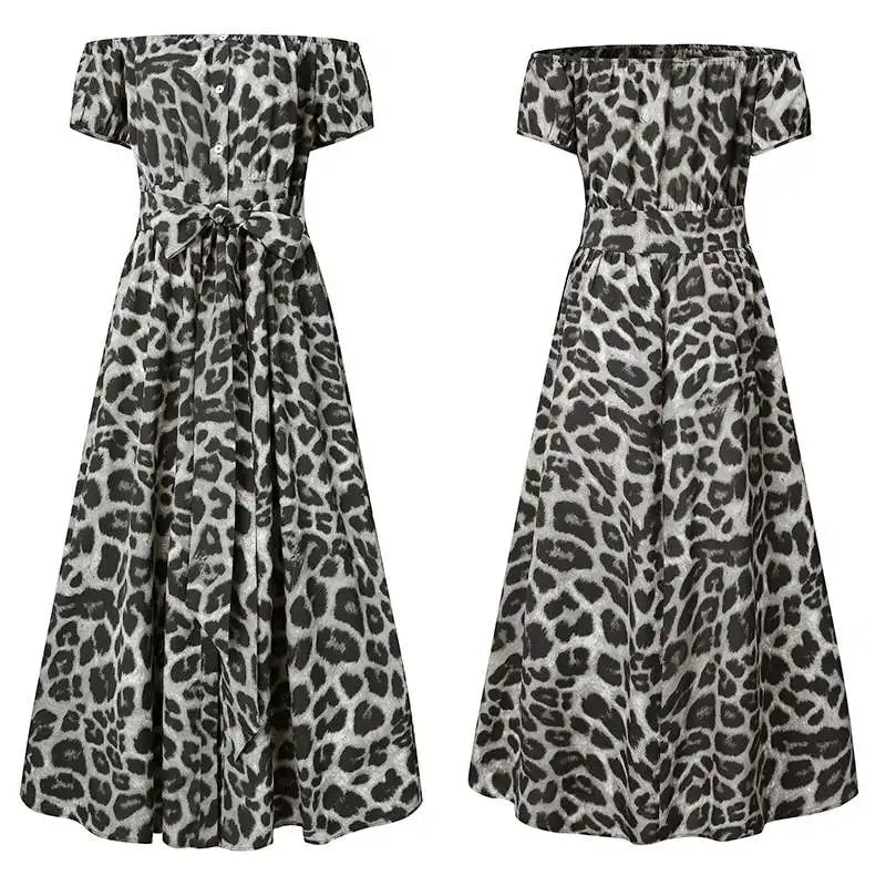 Сарафан женский длинный с леопардовым принтом винтажный пикантный сарафан Celmia