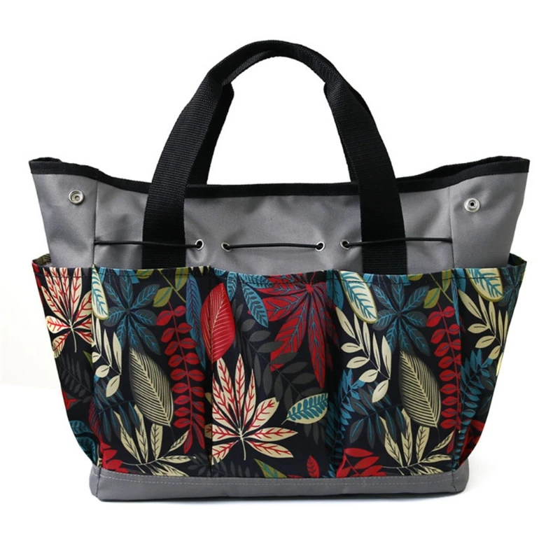 

Retro Print Carrying Garden Tool Bag Waterproof Storage Pocket Folding Multi-pocket Large Capacity Finishing Pack