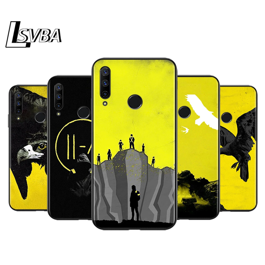 Черный мягкий чехол из ТПУ 22F с желтыми пилотами для Honor 9X 9 Lite 8S 8C 8X 8A 8 2019 2020 7A 7S 7C Pro