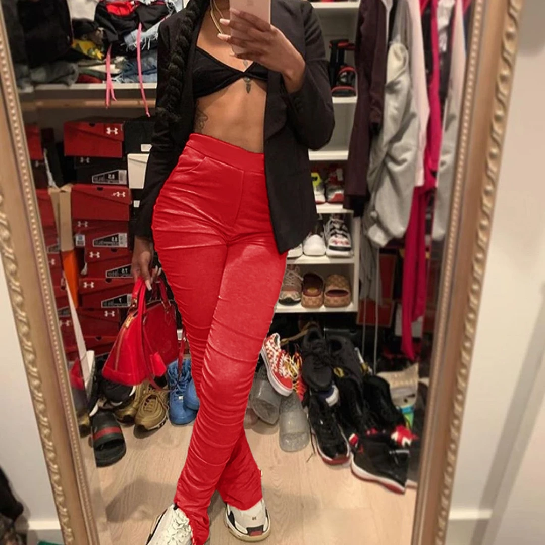 Одноцветные эластичные спортивные штаны для женщин расклешенные женские бега