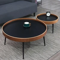 son mother coffee table nordic small apartment pine modern minimalist round living room black walnut combination
