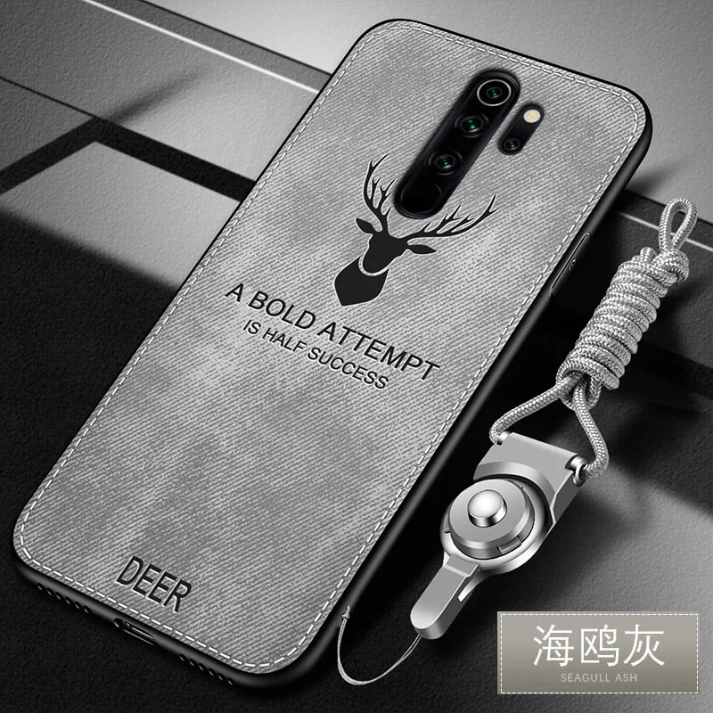 Чехол для Xiaomi Redmi Note 8 Pro роскошный мягкий силиконовый + жесткий тканевый защитный