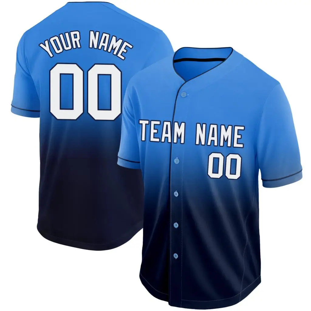 Custom Baseball Jersey Print Team Name and Numbers Gradient Loose Men/Boy Tee Shirts Awesome Christmas Gift for Playing