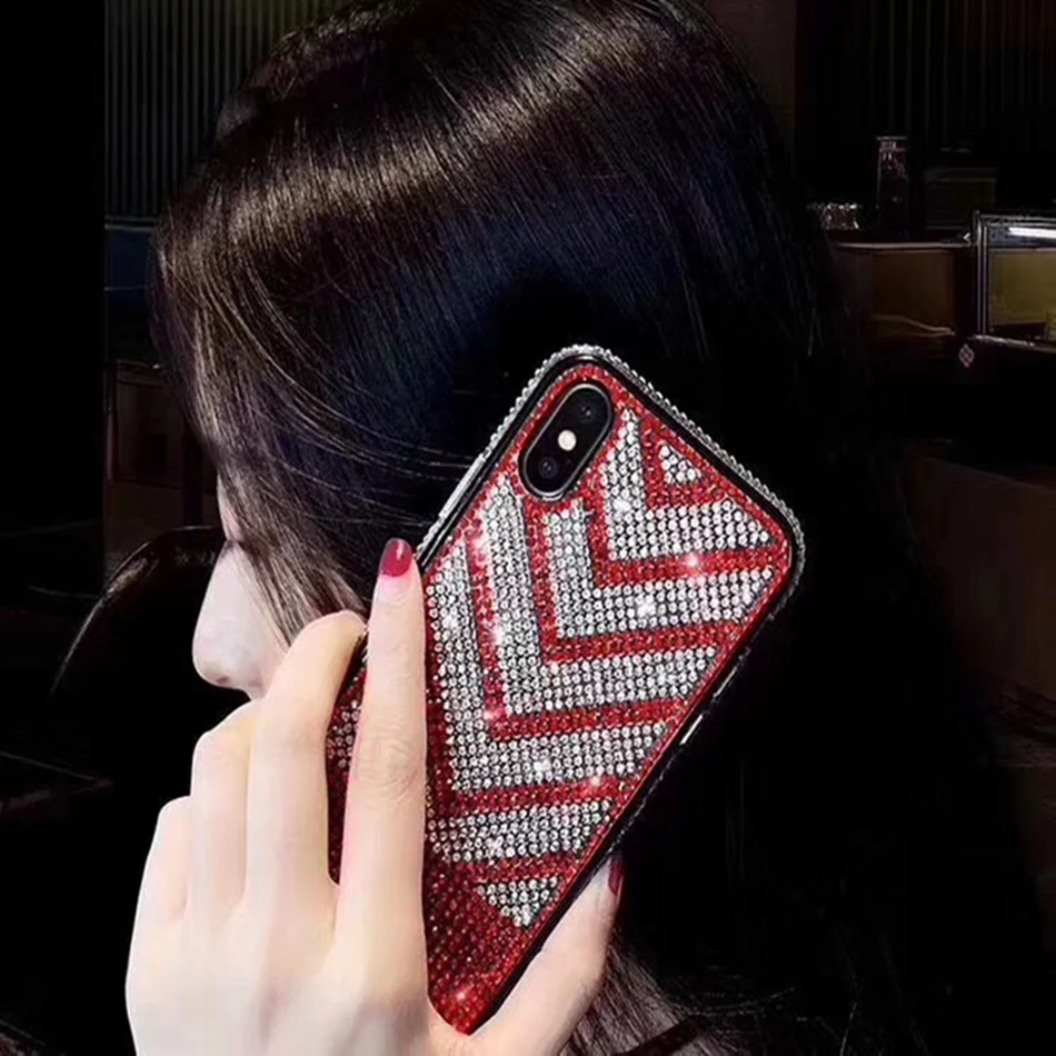 Роскошный чехол для Iphone 11 Pro Max силиконовый Блестящий Мягкий со стразами IPhone X XR XS 6