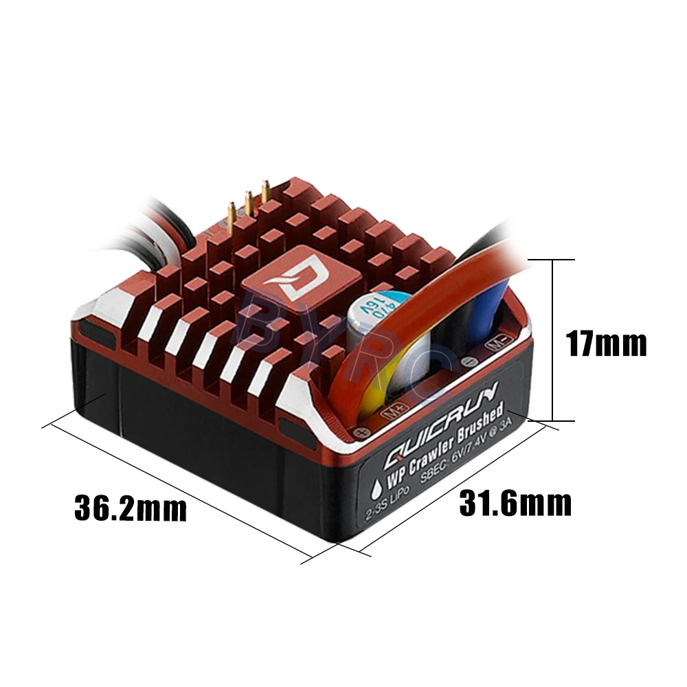 Водонепроницаемый Матовый контроллер скорости ESC Hobbywing quirun 1080 80A с программной