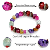 new fashion style random colorful crackled irregular natural gemstoness bracelet irregular mixed color agates bracelet present