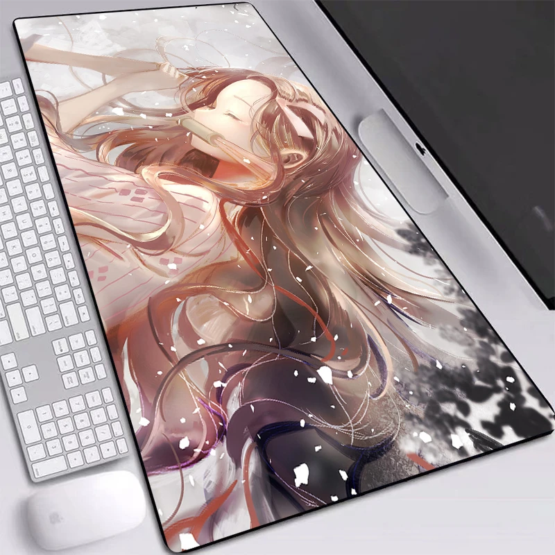 

Anime Mouse Pad Large Ghost Blood Blade Hemming Natural Softy Rubber Desk Mat for Notebook Laptop Game Gamer Play XXL