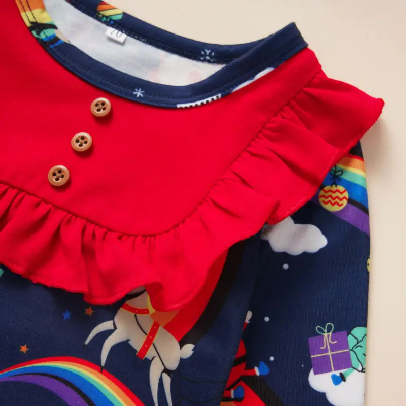 

New Baby Spring Autumn Clothing Newborn Infant Kids Baby Girl Christmas Rainbow Romper Long Sleeve Jumpsuit Playsuit Clothes