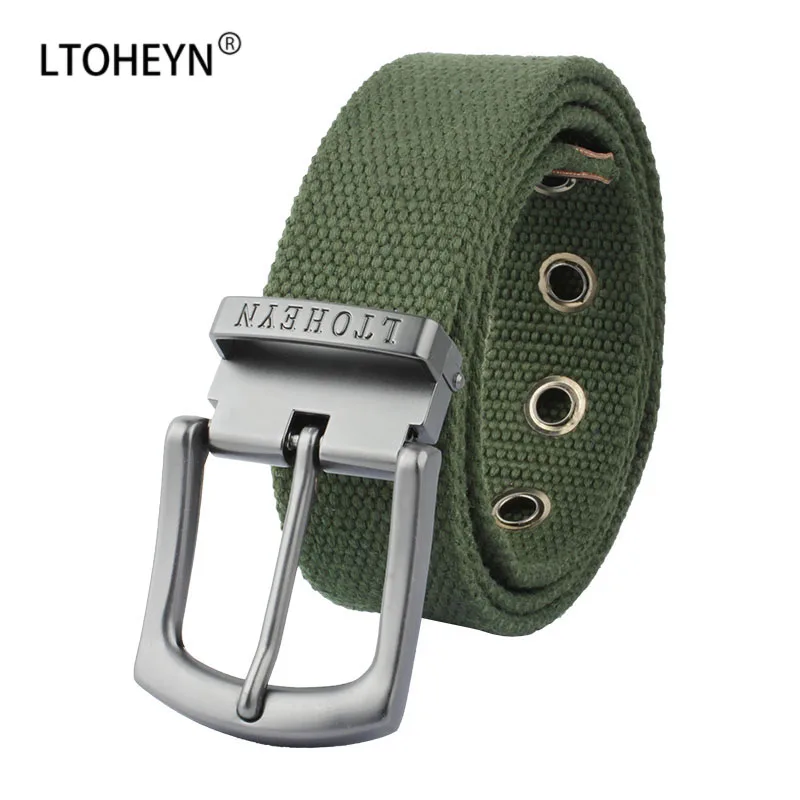 LTOHEYN 3.8cm Unisex Casual Canvas Belt Outdoor Alloy Automatic Buckle Men Belt Breathable Adjustable Canvas Belt Lengthen 160cm