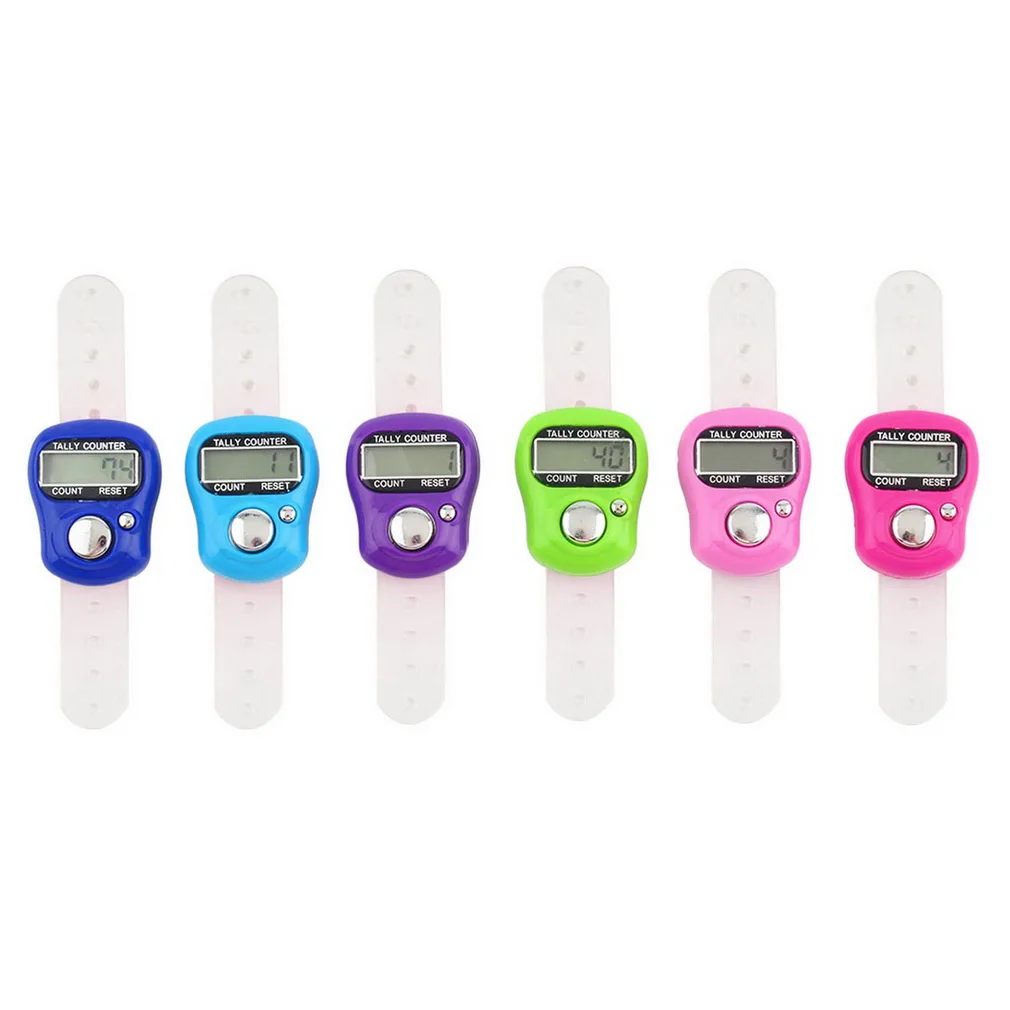 

1pcs Plastic Compact Mini Stitch Marker And Row Finger Counter LCD Electronic Digital Tally Random for Any Knitter outdoor