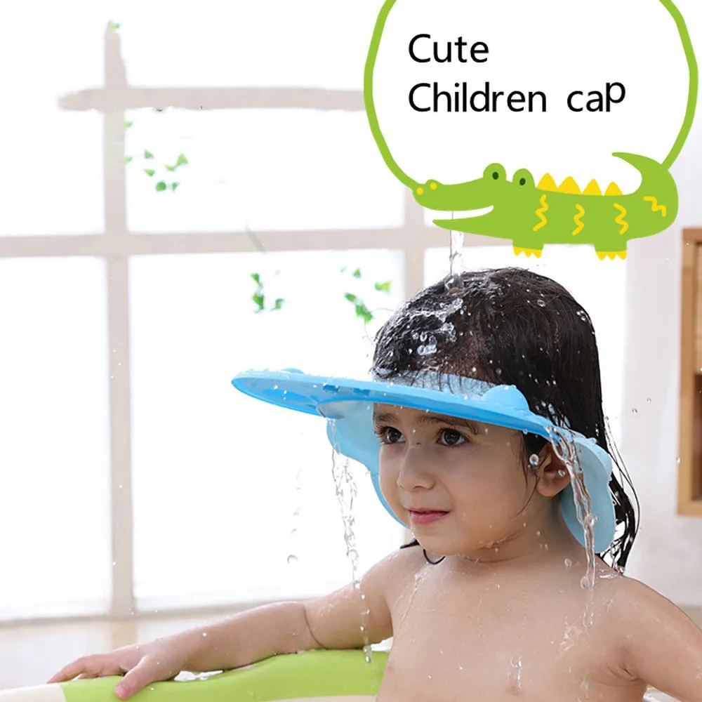 

2021 NEW Kids Wash Hair Shield Direct Visor Caps Shampoo Bathing Shower Cap for Children Care Lovely Hippos Style Baby Bath Hats
