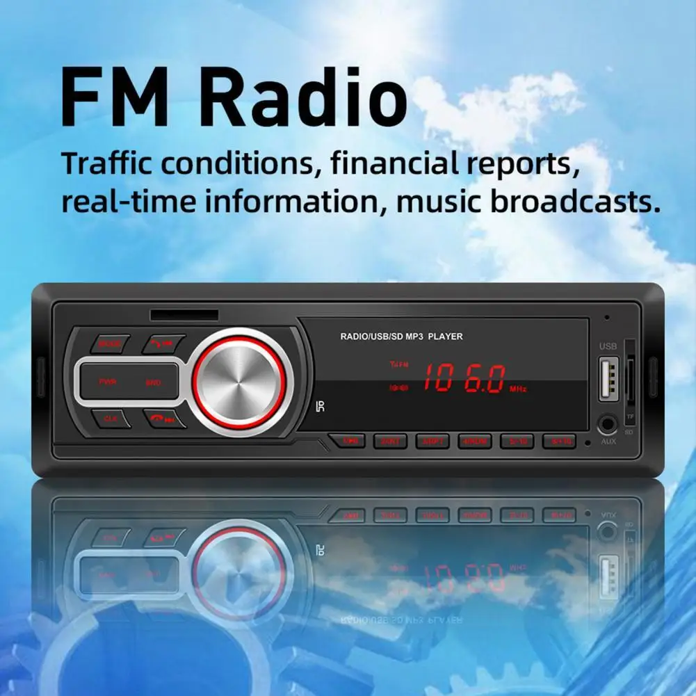 

50% Hot Sales SWM-5208 12V Universal Car FM Radio Player Bluetooth U Disk/TF-Card Reading MP3 Player for Vehicles