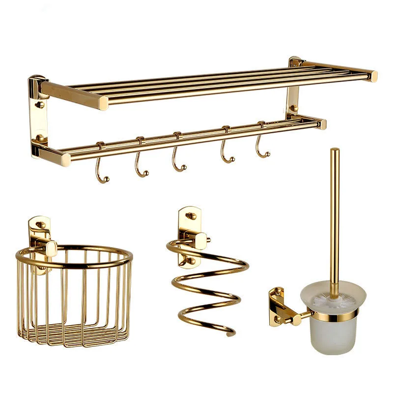 Аксессуары для ванной комнаты набор латунных золотых полотенец держатель бумаги