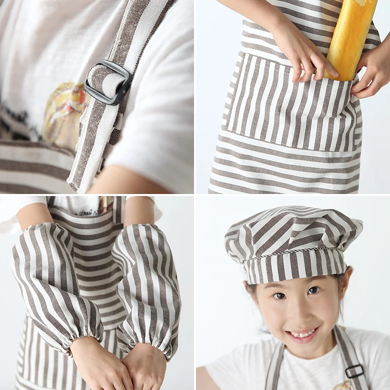 

Apron Kids Children Eating Clothes Front Pocket Bib Kitchen Cooking Craft Baking Art Painting apron print logo
