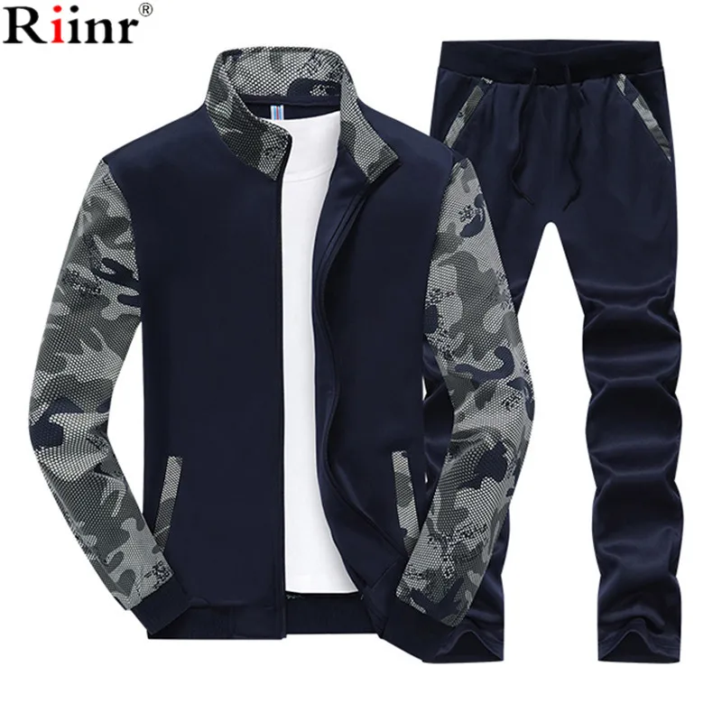 Riinr 2019 Новое поступление модный мужской спортивный костюм весенне-осенние