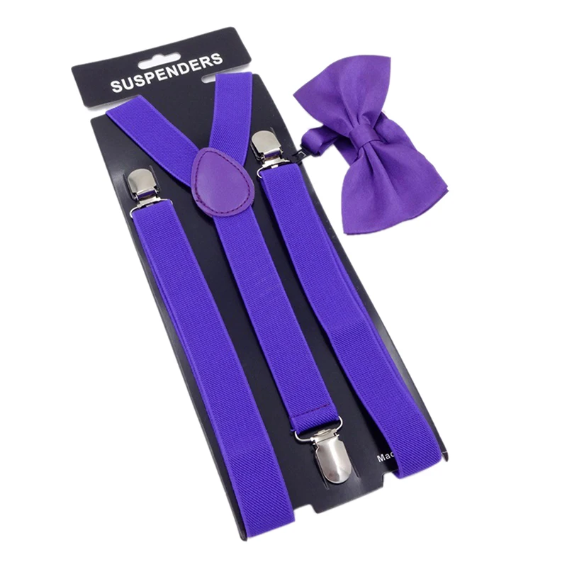 Набор для взрослых из 3 эластичных галстуки бабочки с подтяжками на спине