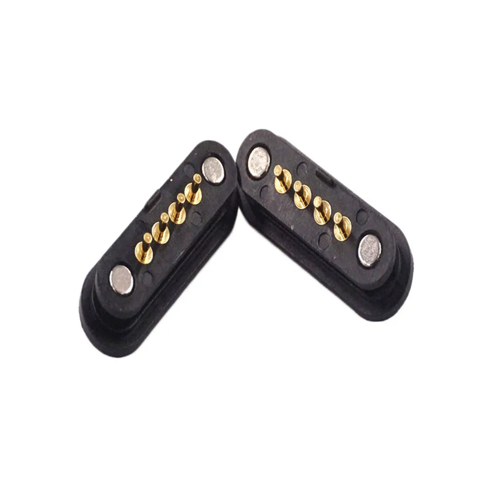 

5Pair Magnet Spring Loaded Pogo 4 pin Connector Plug Pitch 2.5mm Through Holes PCB Mount Male Female 2A 36V DC Power Charge Port