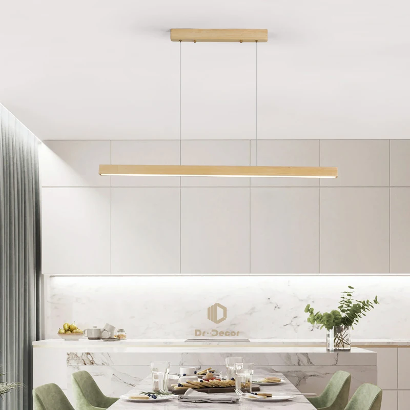 

Modern LED Wood Pendant Lights for Dining Room LOFT Indoor Decoration Home Living Room Art Pendant Lamp Kitchen Hanging Lighting