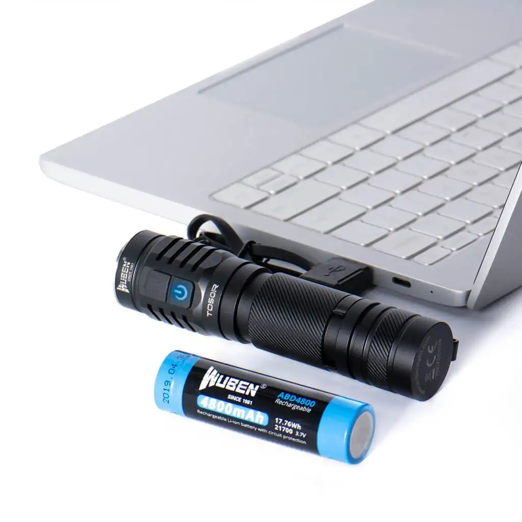 

WUBEN TO50R High CRI Flashlight 2800 Lumens USB Rechargeable IP68 Dual Side Switch LED Flash Light with 21700 Battery