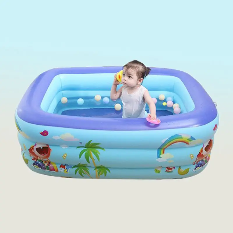 

Inflatable Swimming Pool Summer Thick Safe Inflated Water Fun Play Kids Bathtub 634F