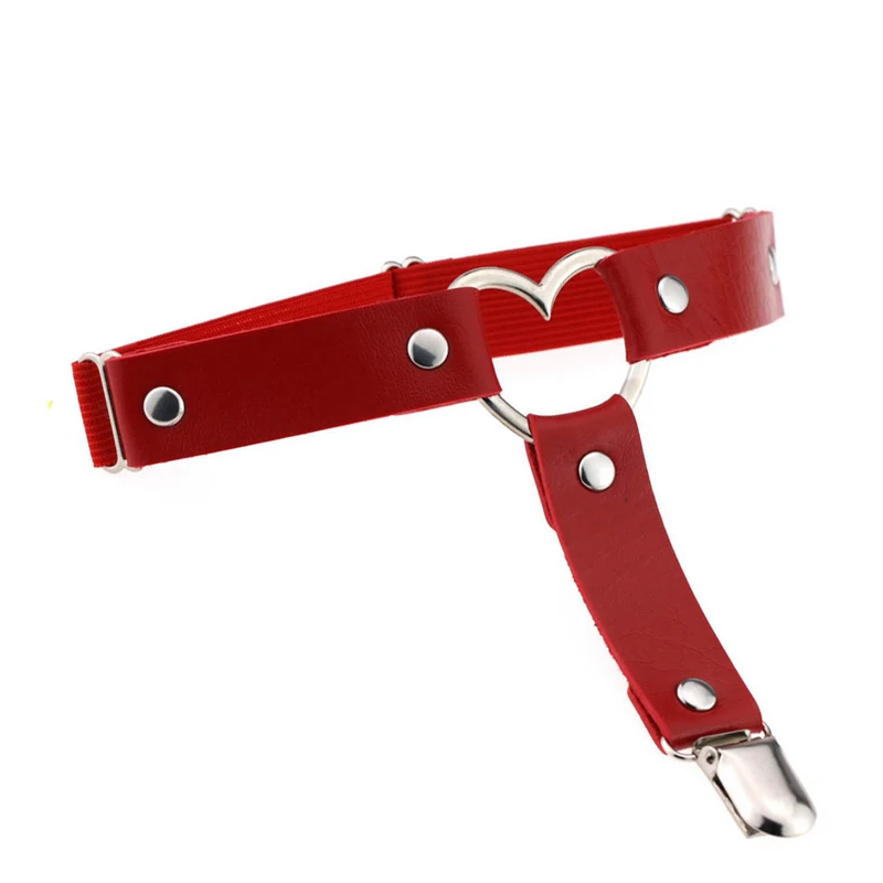 Sexy Women Studded Love Heart Leg Garters Rivet Punk Goth Harajuku Handmade Belt Ring Gift K-BEST | Аксессуары для одежды