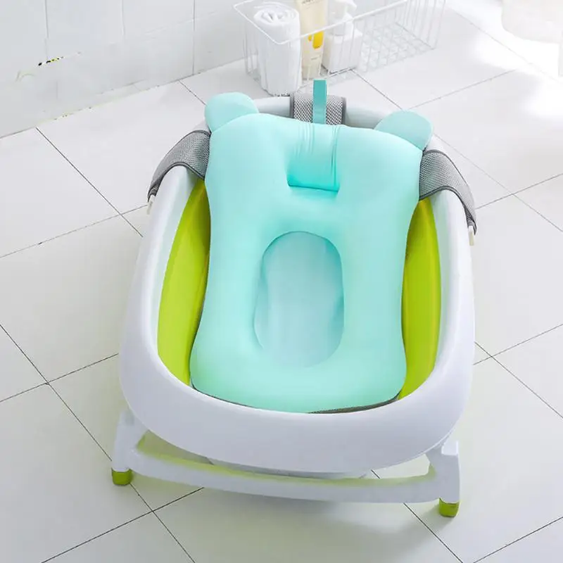 Baby Shower Bath Tub Pad Non-Slip Bathtub Seat Support Mat Newborn Safety Security Cushion Foldable Soft Pillow | Мать и ребенок