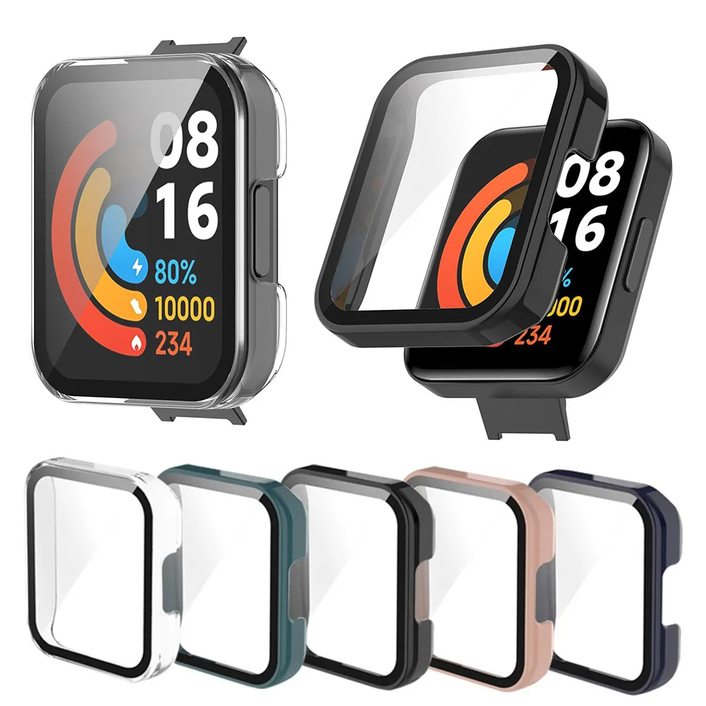

PC Case For Redmi Watch 2 Lite Full Coverage Tempered Glass Screen Protector for Redmi Horloge 2 Protective Bumper Shell