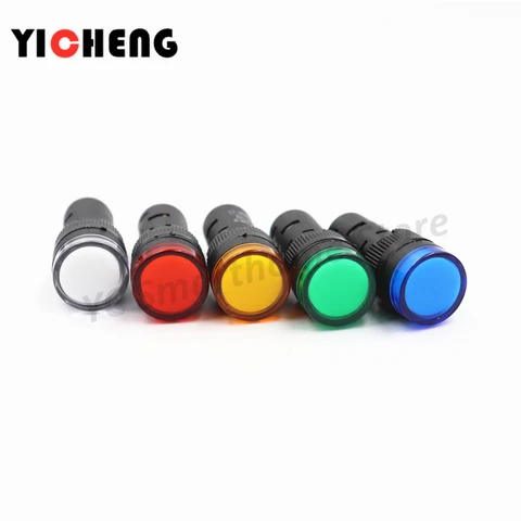 Индикаторные лампы ZHENGYICHENG 5 шт., 16 мм, 12/24 В