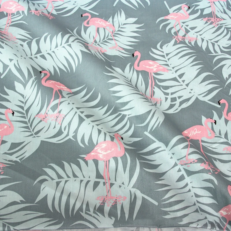 Розовый фламинго Patern печатная хлопковая ткань Сделай Сам Лоскутная для одежды