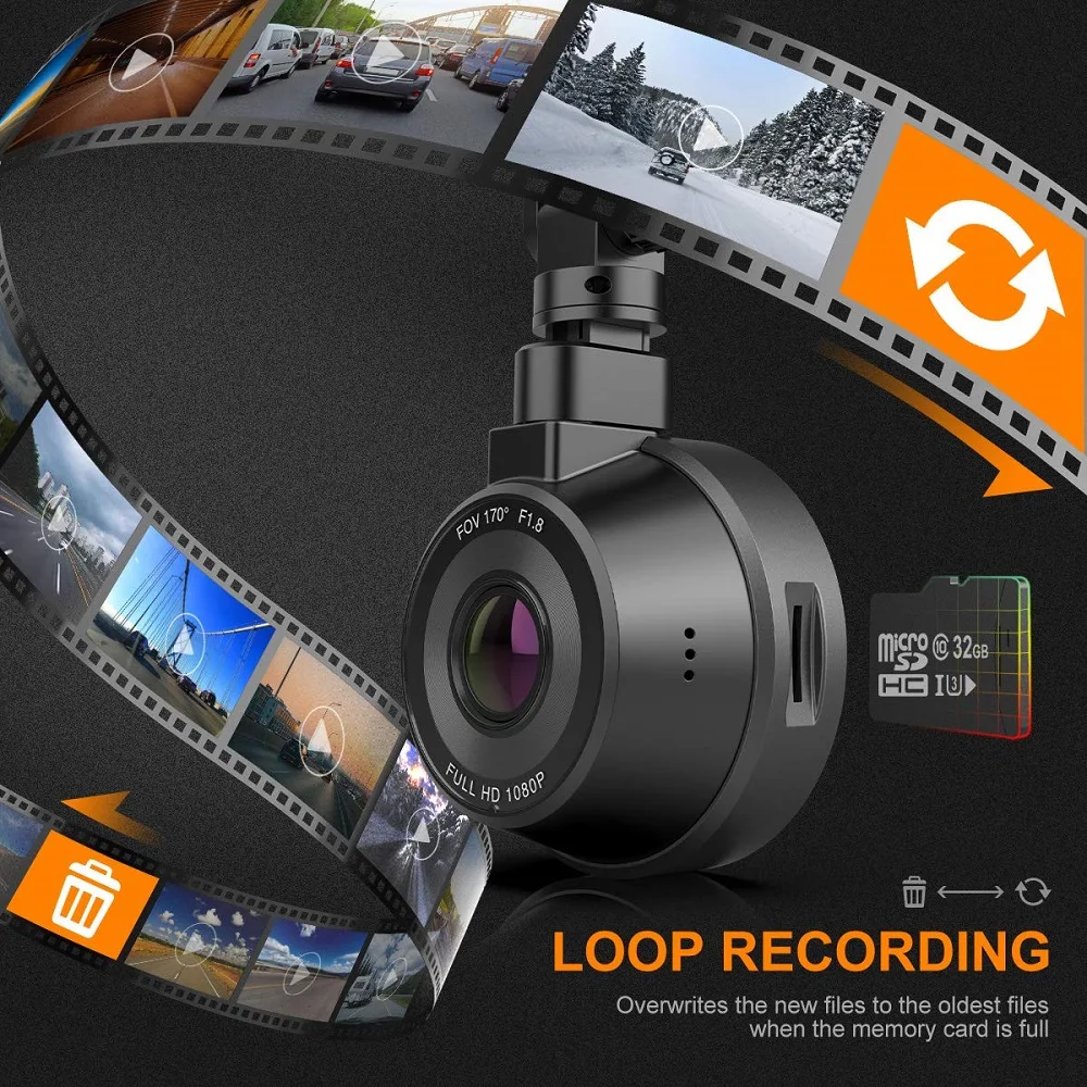 Высокое качество автомобильный Wifi DVR видеорегистратор 1080p HD с циклической